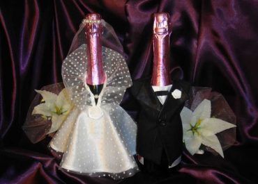 Как украсить бутылку шампанского в день рождения или на свадьбу