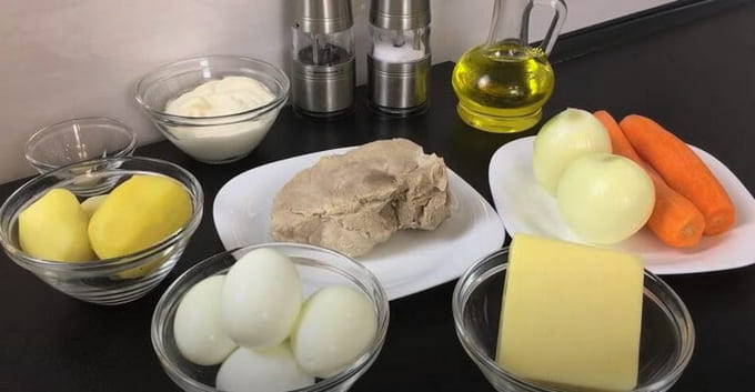 Салат «Сугробы» — 8 пошаговых рецептов приготовления