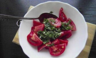 Маринованные помидоры с чесноком и зеленью быстрого приготовления – 7 пошаговых рецептов