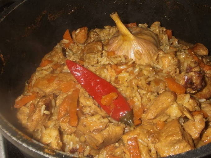 Плов со свининой на сковороде — 8 пошаговых рецептов