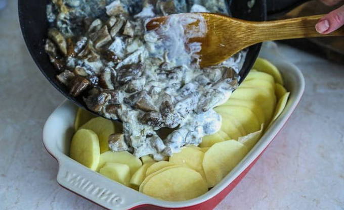 Картошка с грибами в духовке — 10 пошаговых рецептов